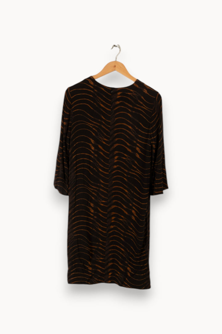 Robe noire et marron à motifs - Taille M/38