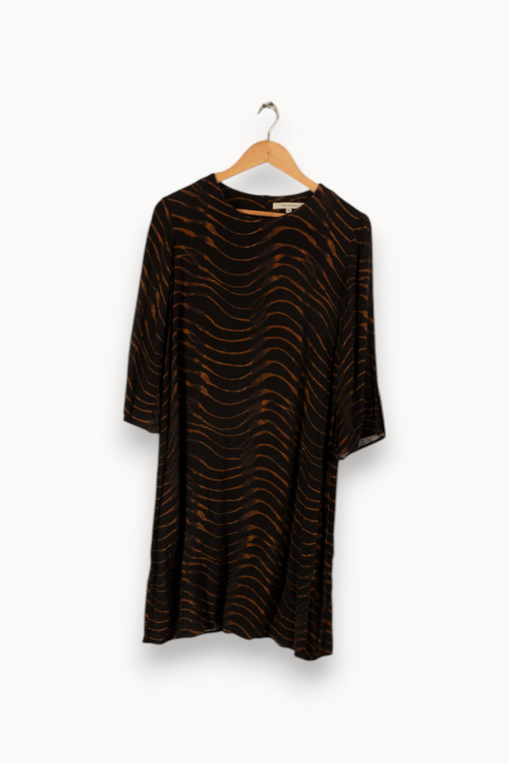 Robe noire et marron à motifs - Taille M/38