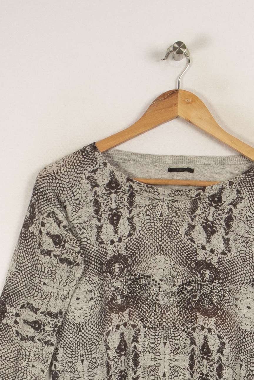 Sweat gris à motifs - Taille S/36 de la marque IKKS | PARAD25183 - Vendu par Paradigme - Image 2