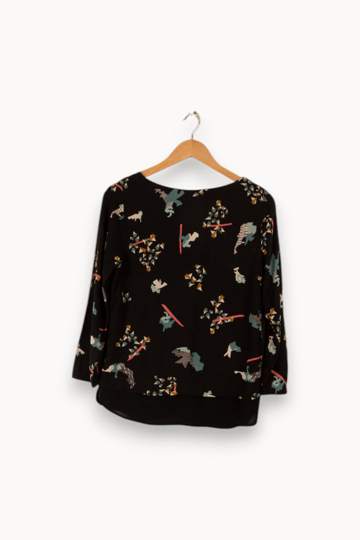 Top noir à motifs - Taille M/38 de la marque I.Code | PARAD25334 - Vendu par Paradigme - Image 3