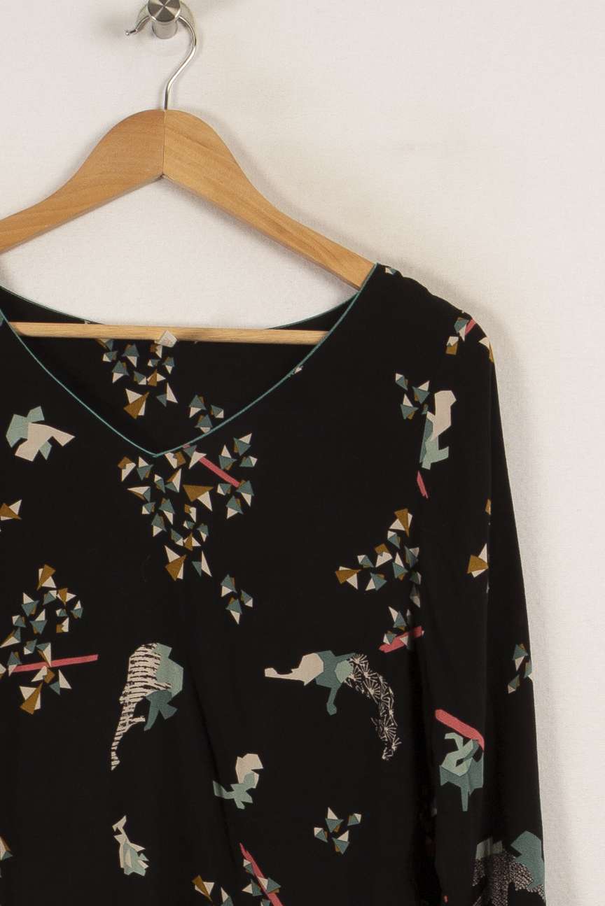 Top noir à motifs - Taille M/38 de la marque I.Code | PARAD25334 - Vendu par Paradigme - Image 2
