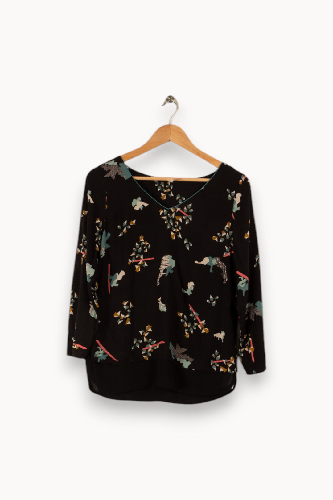 Top noir à motifs - Taille M/38 de la marque I.Code | PARAD25334 - Vendu par Paradigme - Image 1