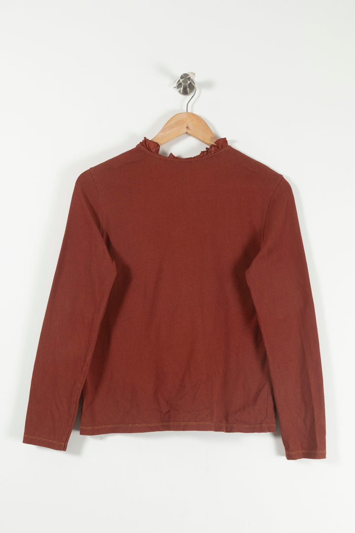 T-shirt Manches Longues Marron - Taille M/38 de la marque Des petits hauts | PARAD25539 - Vendu par Paradigme - Image 4
