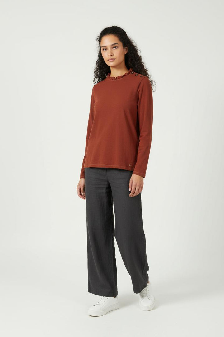 T-shirt Manches Longues Marron - Taille M/38 de la marque Des petits hauts | PARAD25539 - Vendu par Paradigme - Image 1