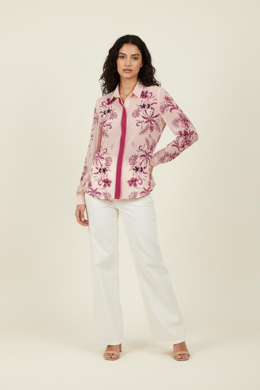 Chemise rose à motifs - Taille M/38