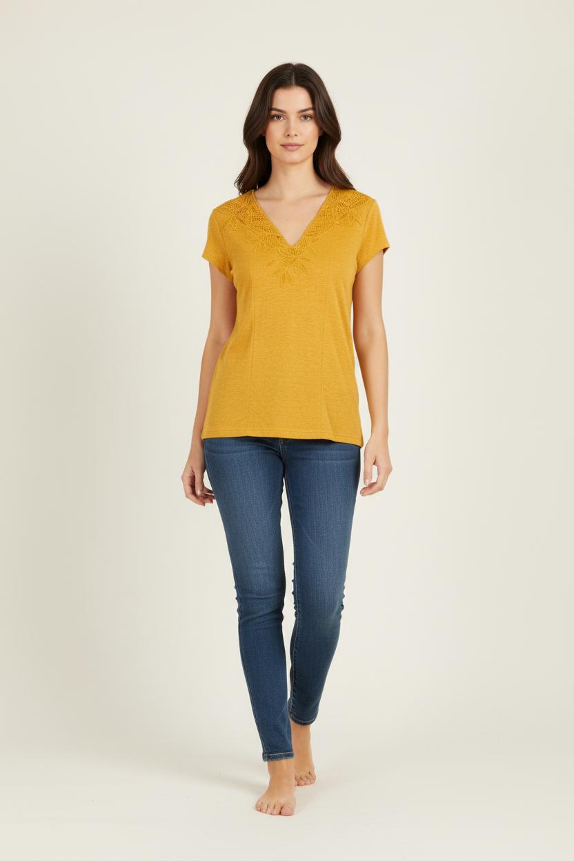 T-shirt Jaune - Taille XS/34