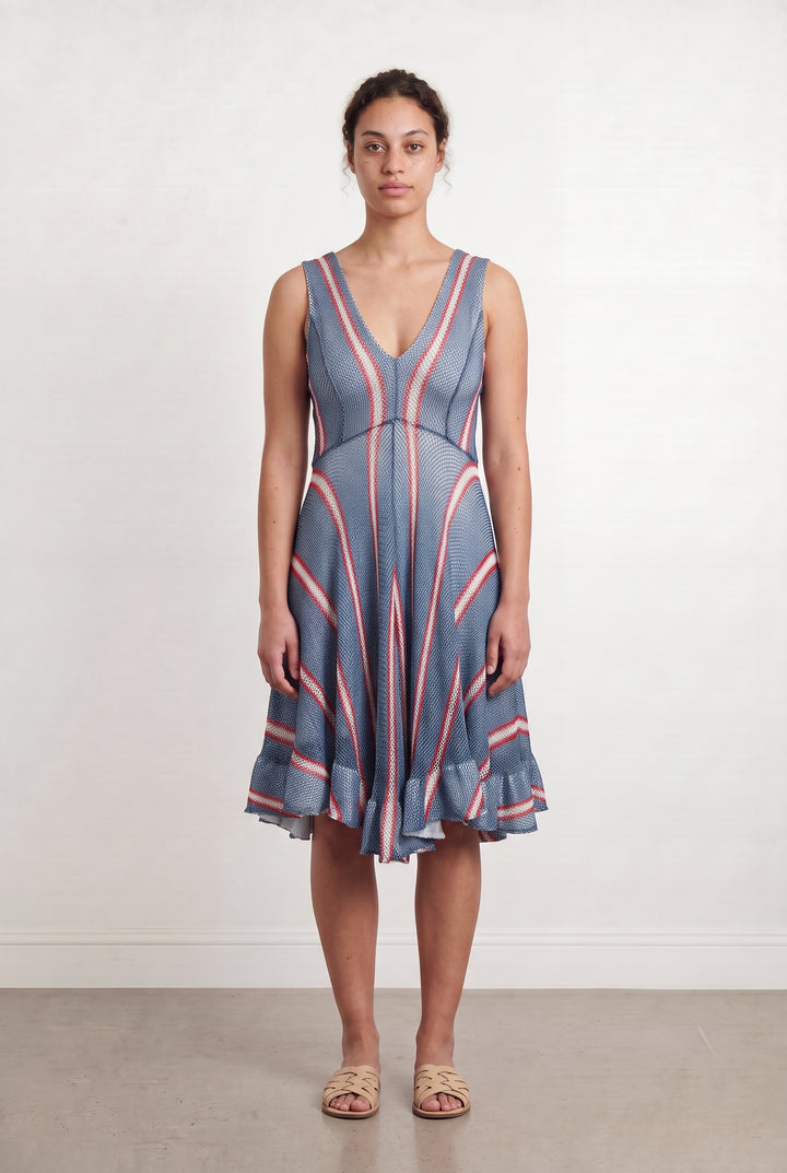 Robe Midi Bleue et Rouge - Taille L/40 de la marque Sandro | PARAD25760 - Vendu par Paradigme - Image 1