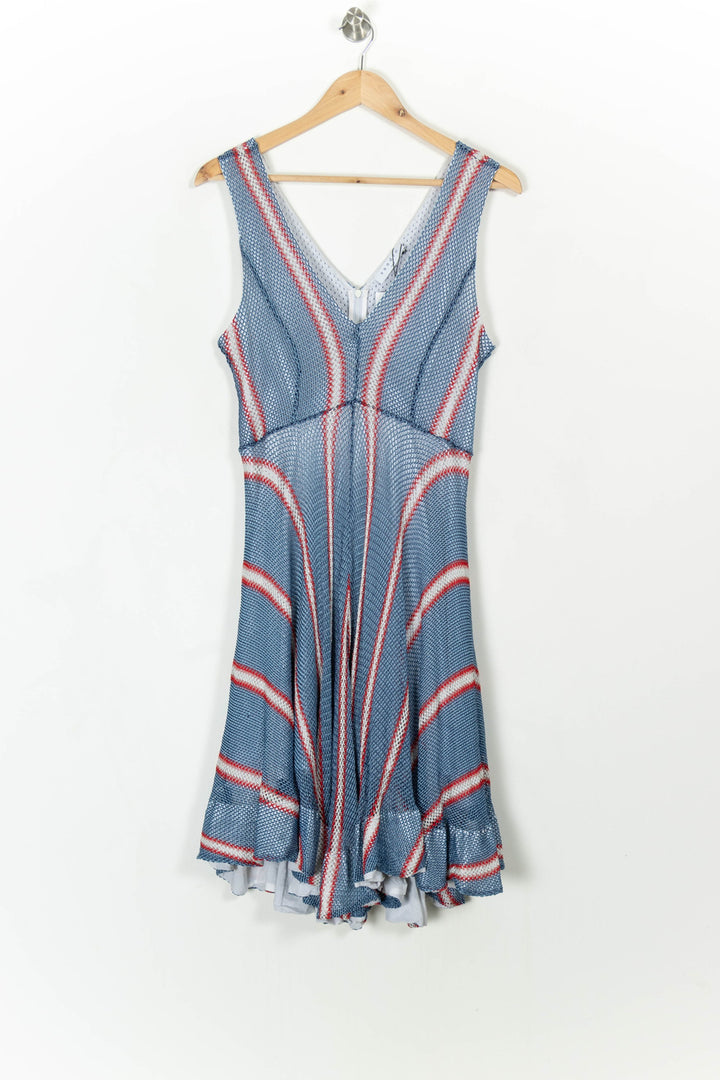 Robe Midi Bleue et Rouge - Taille L/40 de la marque Sandro | PARAD25760 - Vendu par Paradigme - Image 2