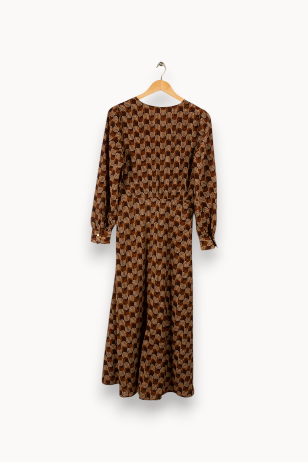 Robe longue marron à motifs - Taille M/38