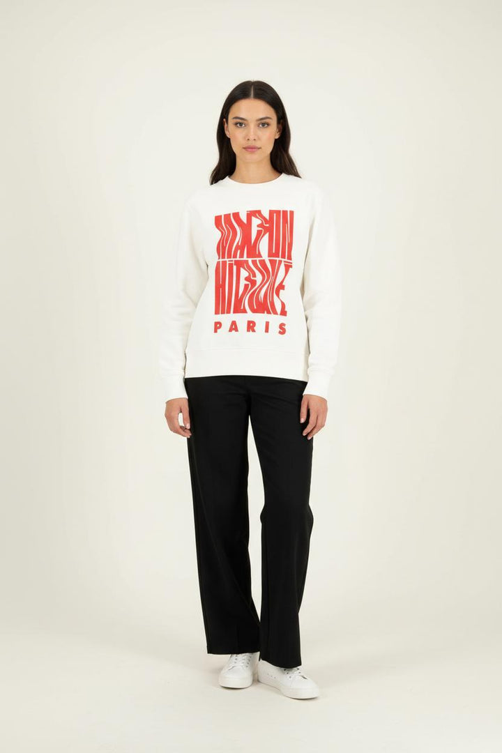 Sweat-shirt Blanc et Rouge - Taille L/40 de la marque Maison Kitsuné | PARAD25796 - Vendu par Paradigme - Image 1