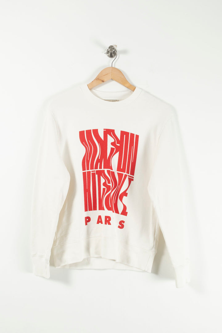 Sweat-shirt Blanc et Rouge - Taille L/40 de la marque Maison Kitsuné | PARAD25796 - Vendu par Paradigme - Image 2