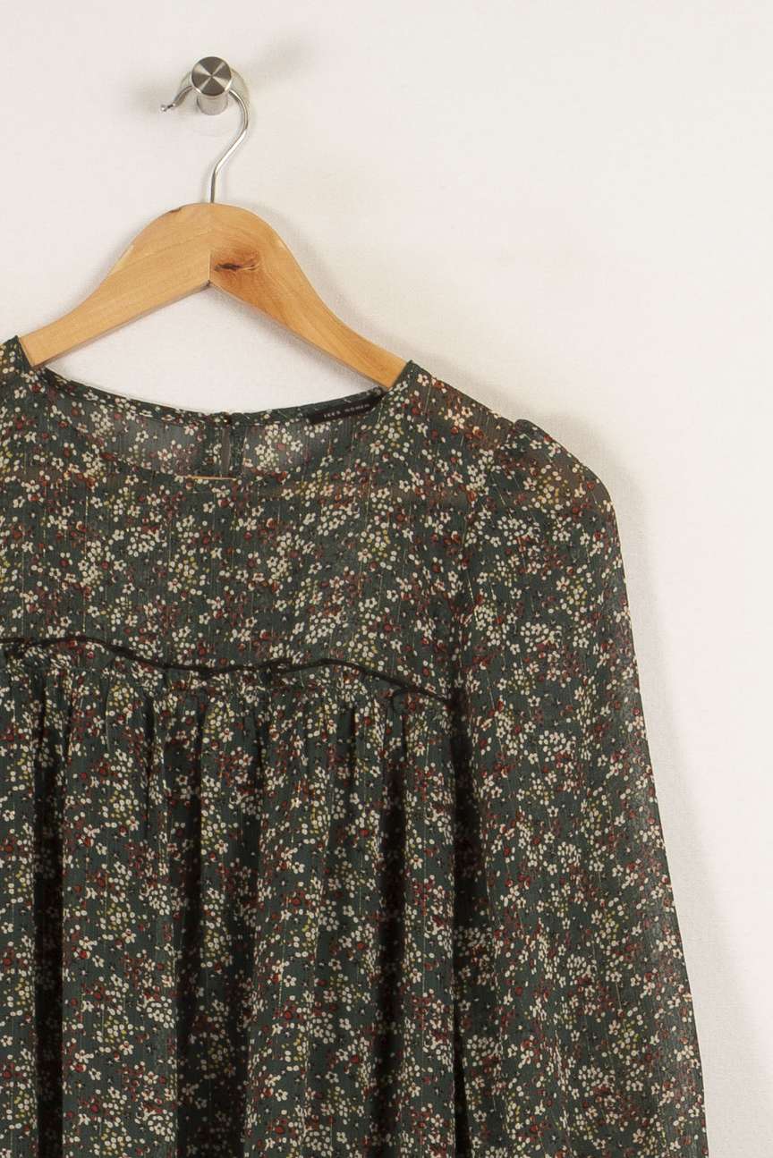 Robe verte à motifs - Taille S/36