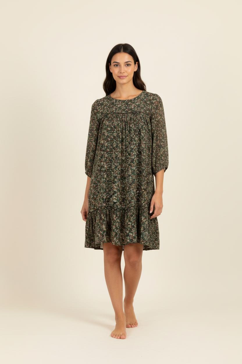 Robe verte à motifs - Taille S/36