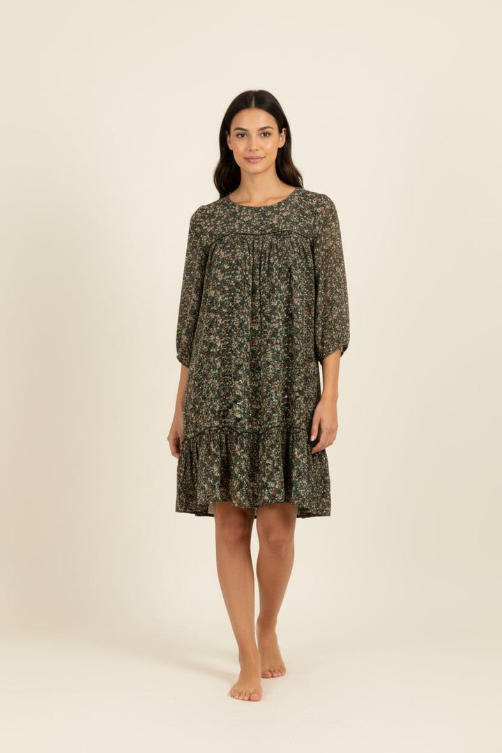 Robe verte à motifs - Taille S/36