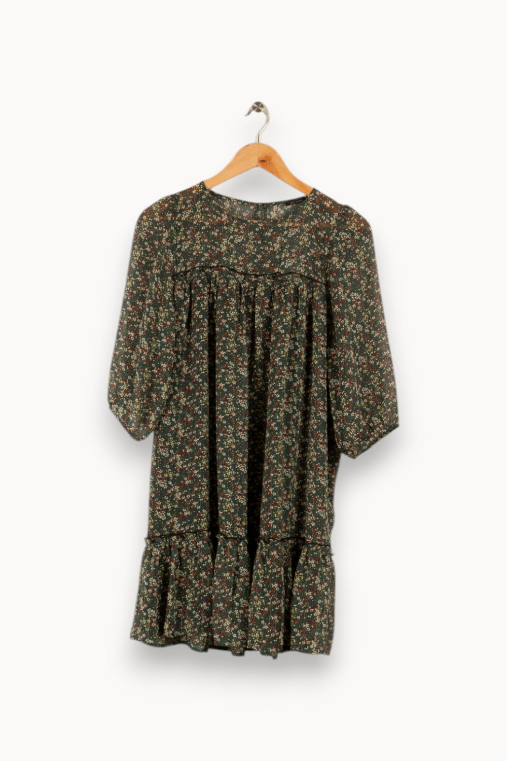 Robe verte à motifs - Taille S/36