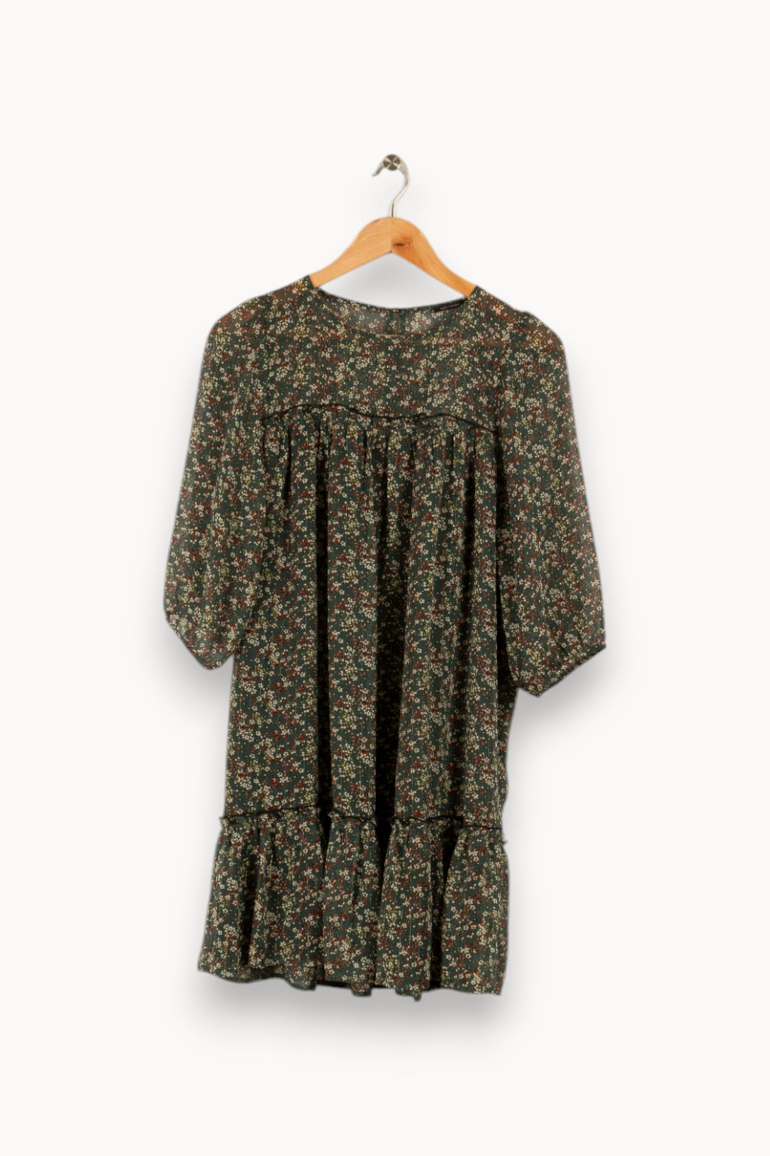 Robe verte à motifs - Taille S/36