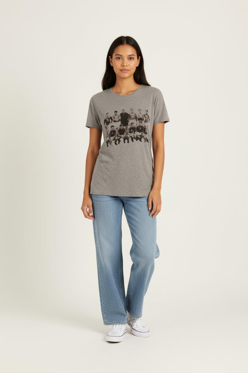 T-shirt gris avec photo - Taille S/36