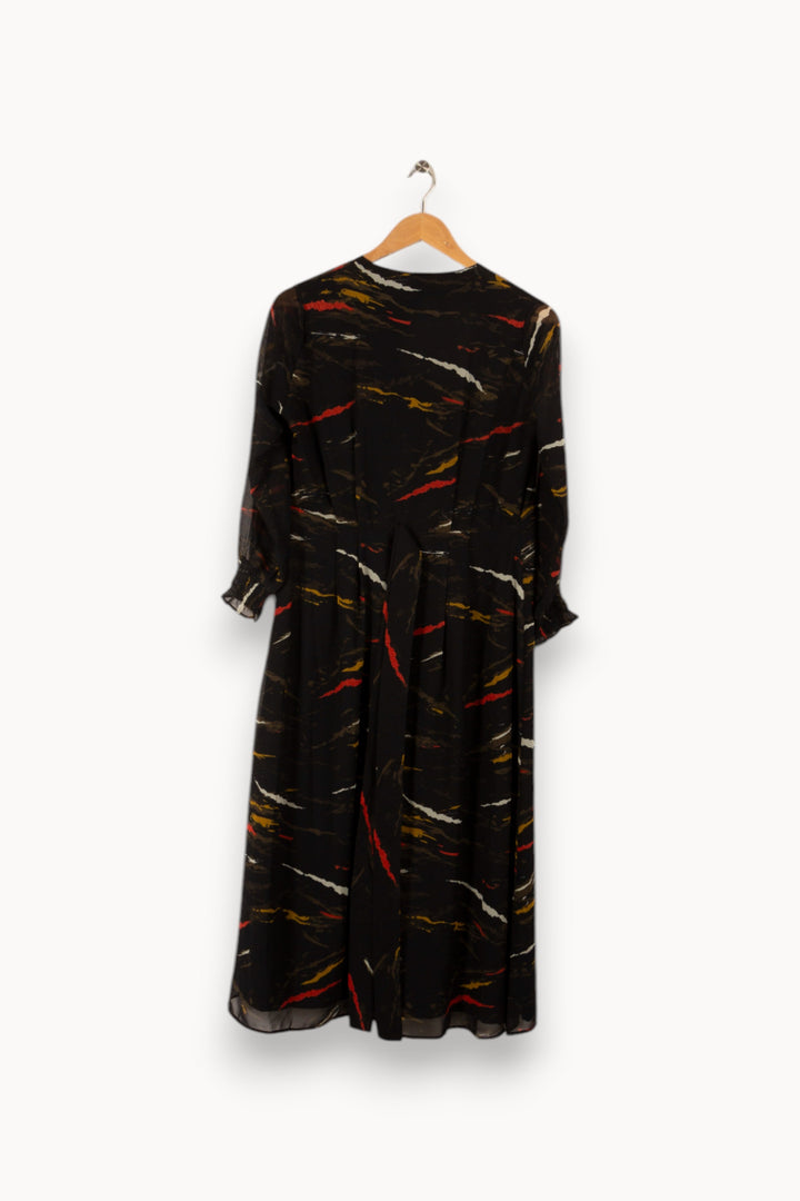 Robe longue noire à motifs - Taille S/36