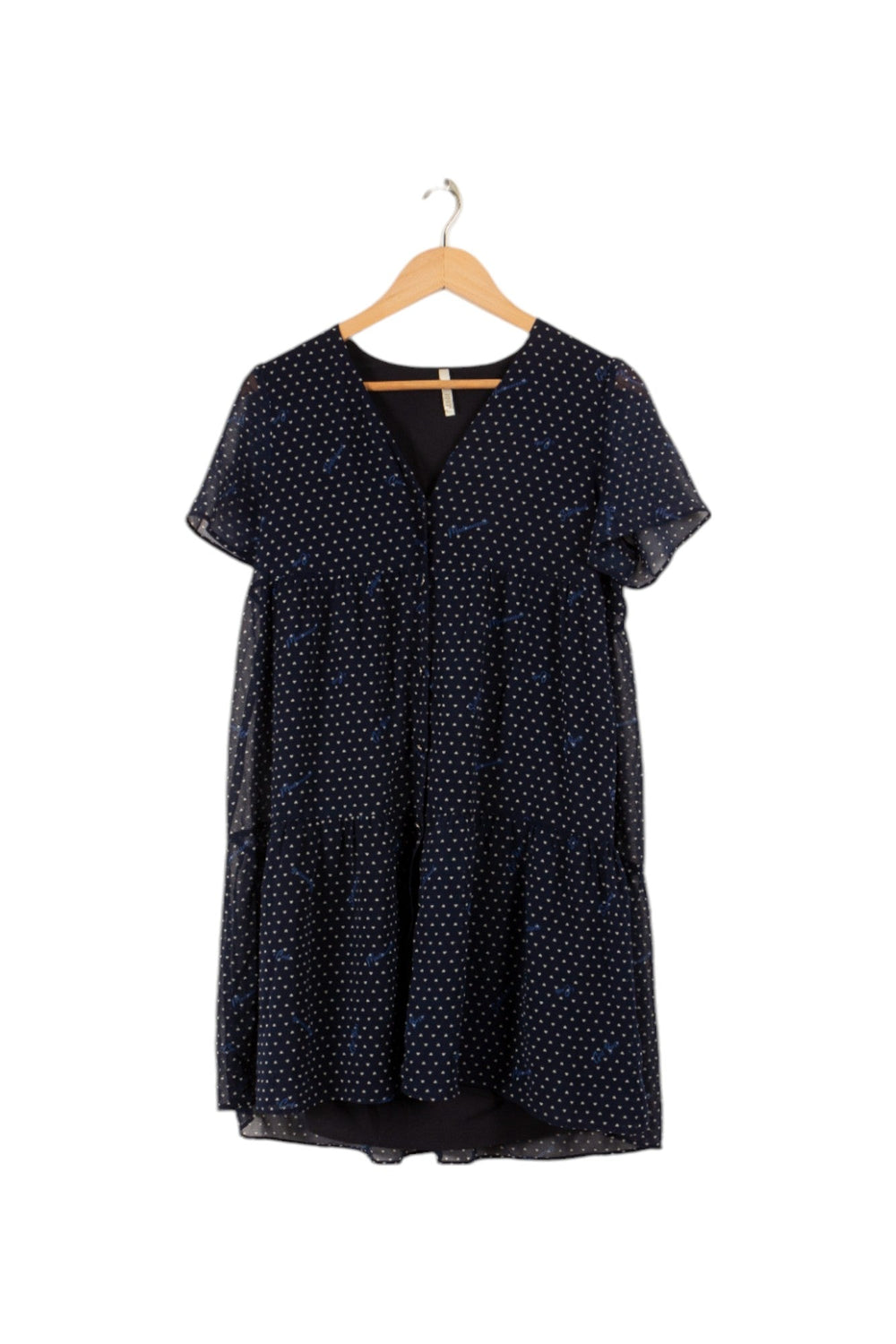 Robe bleu foncé à motifs - Taille S/36