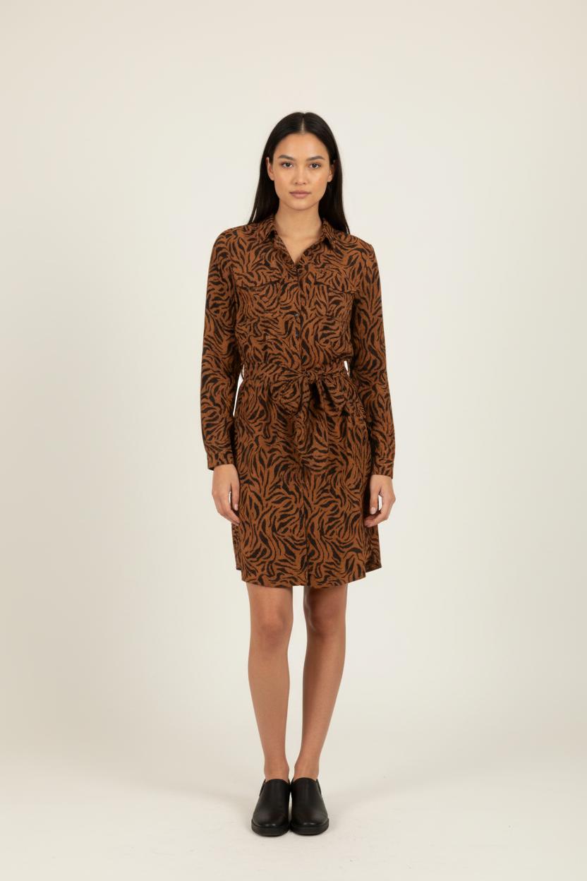 Robe marron et noire - Taille XS/34