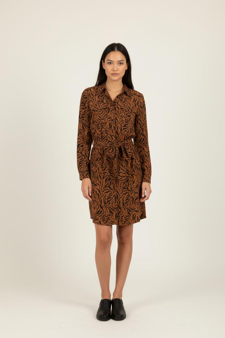 Robe marron et noire - Taille XS/34