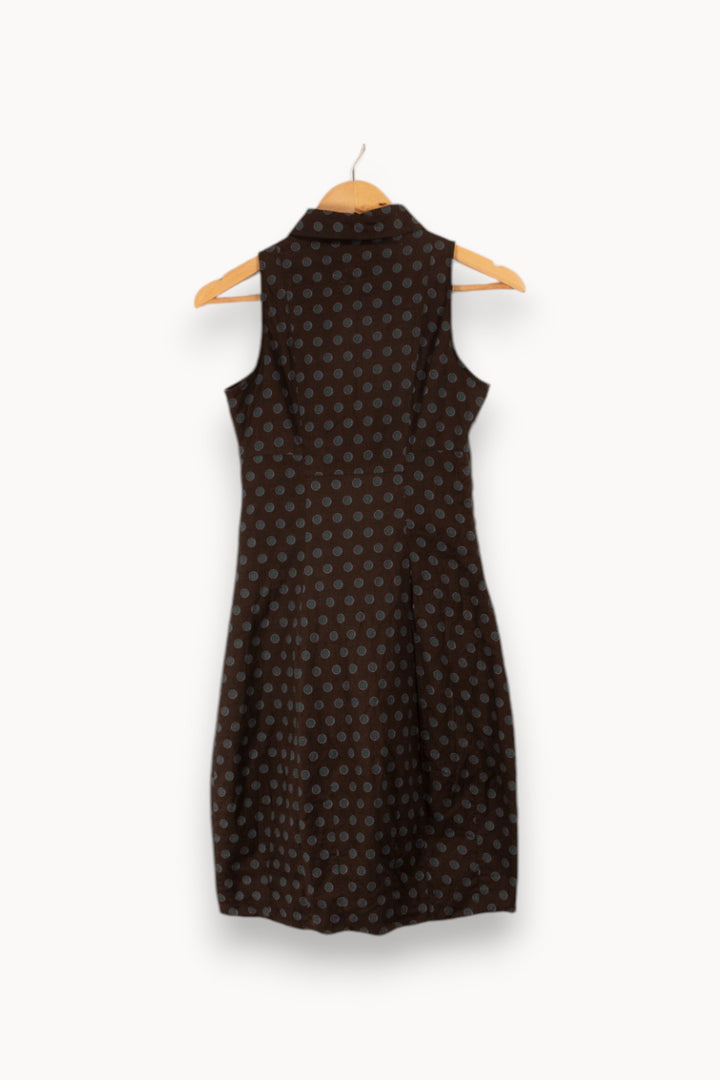 Robe grise à pois verts - Taille S/36