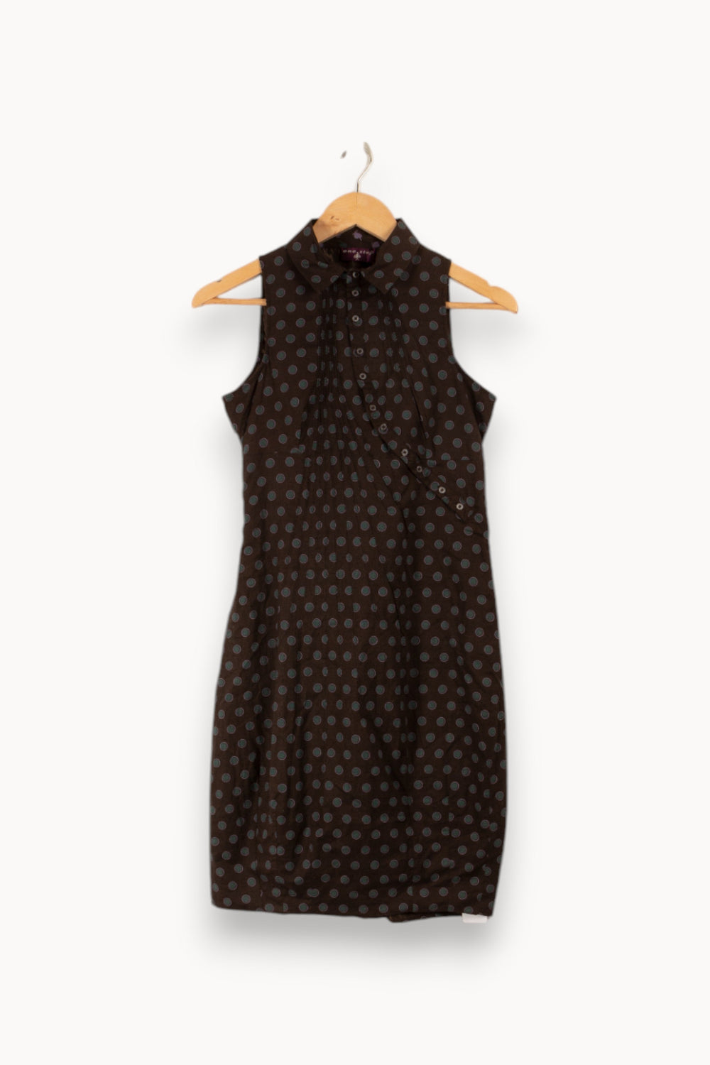 Robe grise à pois verts - Taille S/36