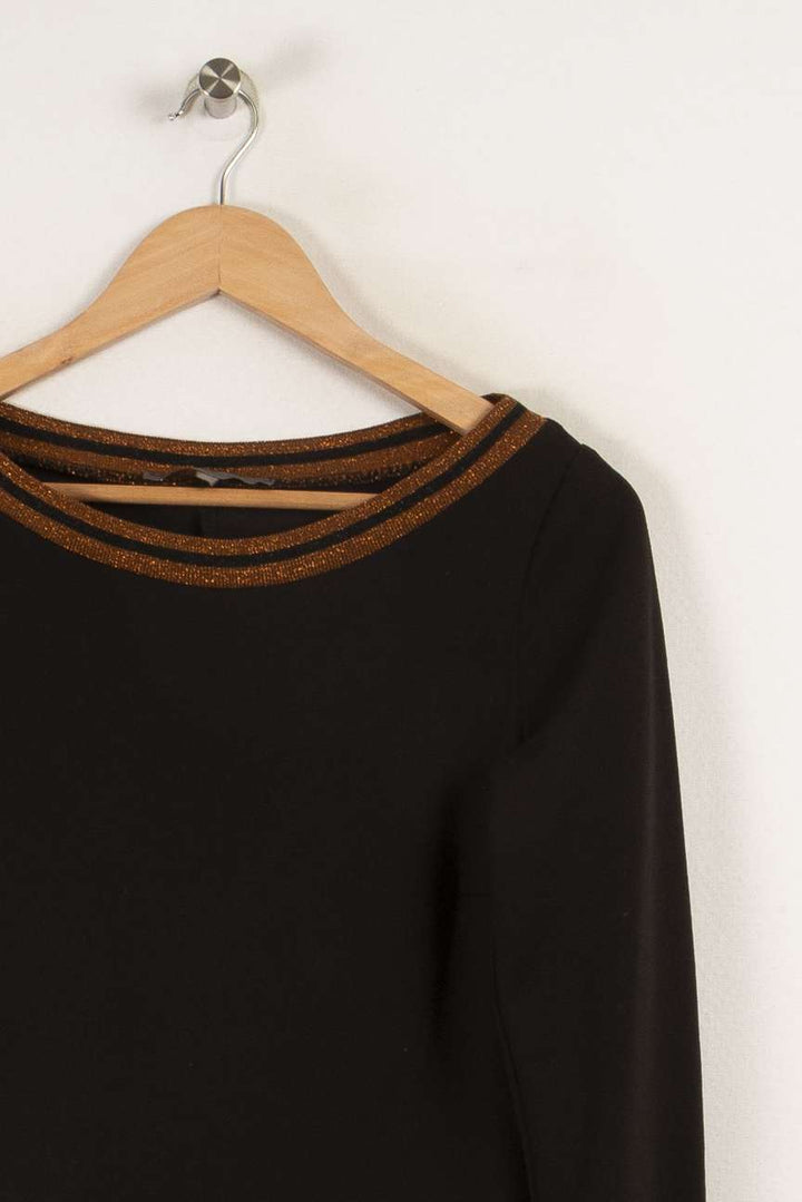 Robe noire avec détails marron - Taille S/36
