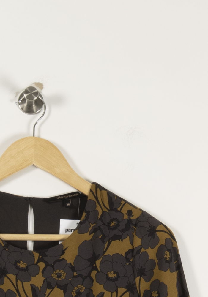 Robe Moutarde et Noire - Taille S/36 de la marque La Fée Maraboutée | PARAD25965 - Vendu par Paradigme - Image 3