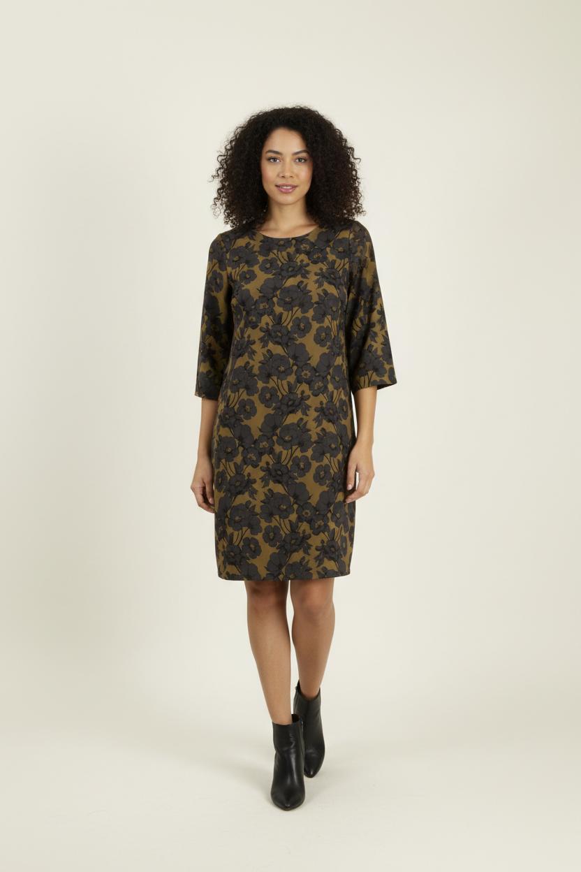 Robe Moutarde et Noire - Taille S/36 de la marque La Fée Maraboutée | PARAD25965 - Vendu par Paradigme - Image 1
