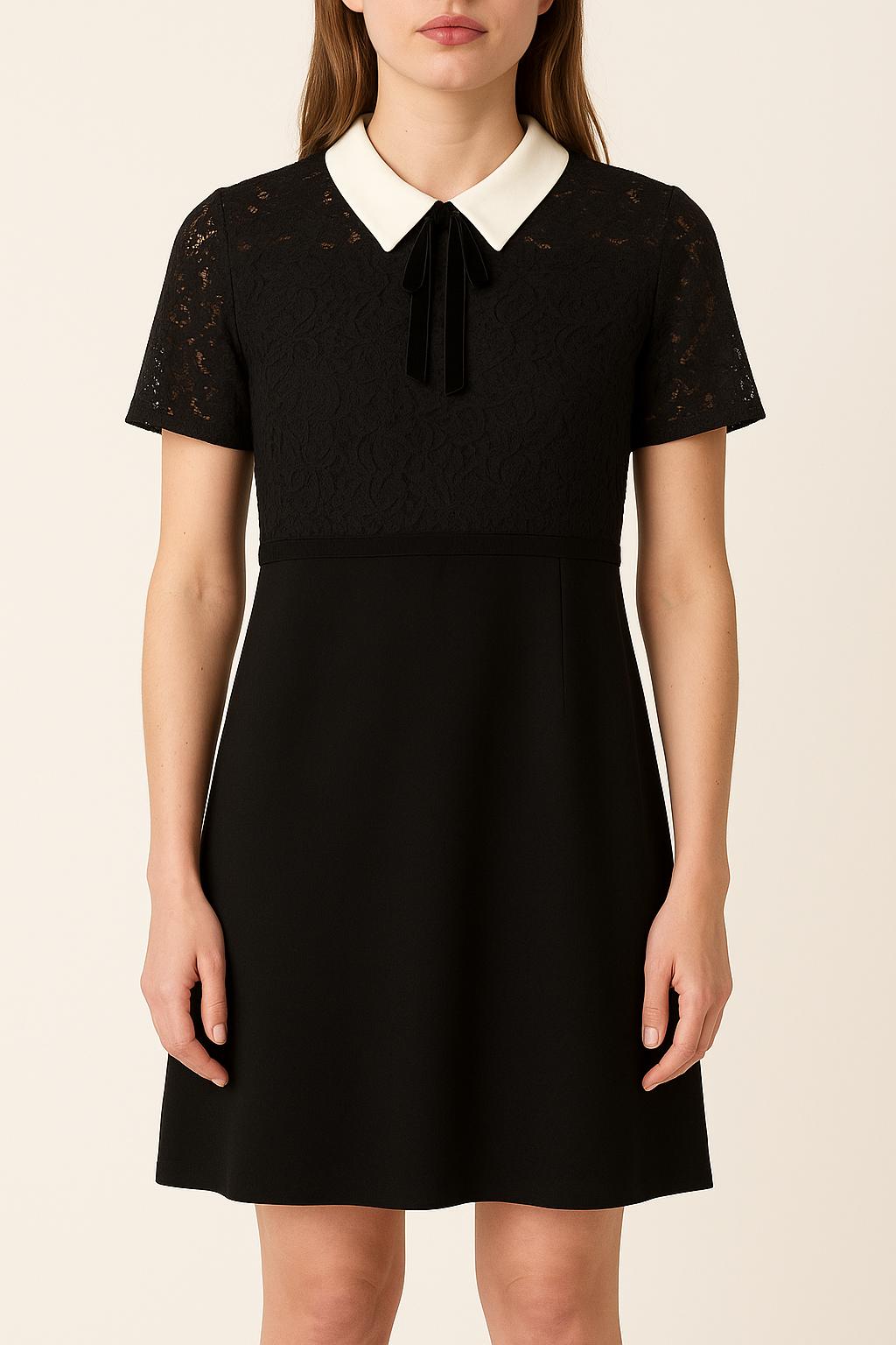 Robe Col Claudine Noire et Blanche - Taille S/36 de la marque The Kooples | PARAD25978 - Vendu par Paradigme - Image 1