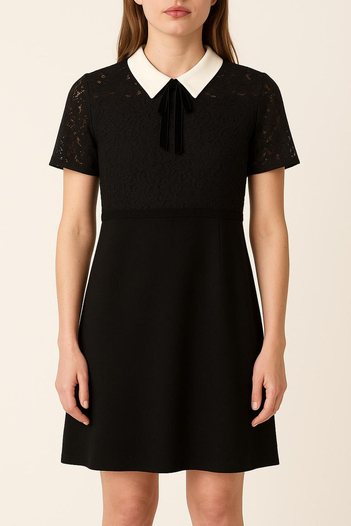 Robe Col Claudine Noire et Blanche - Taille S/36 de la marque The Kooples | PARAD25978 - Vendu par Paradigme - Image 1