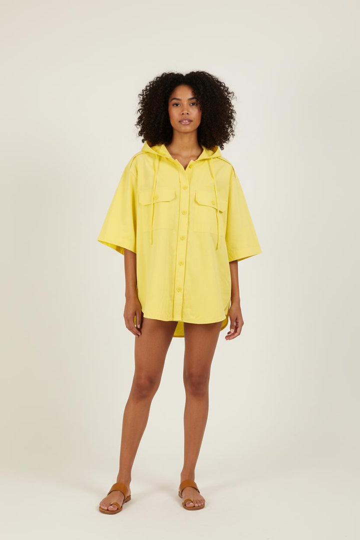 Chemise à capuche jaune oversize - Taille M/38