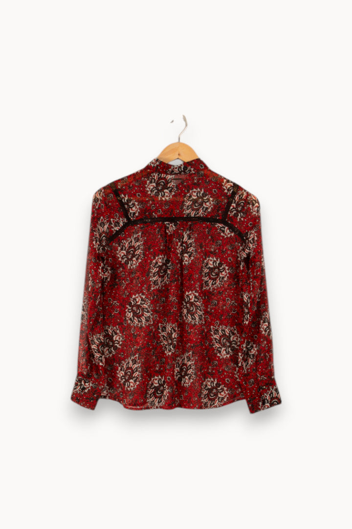Chemise rouge à motifs - Taille XS/34