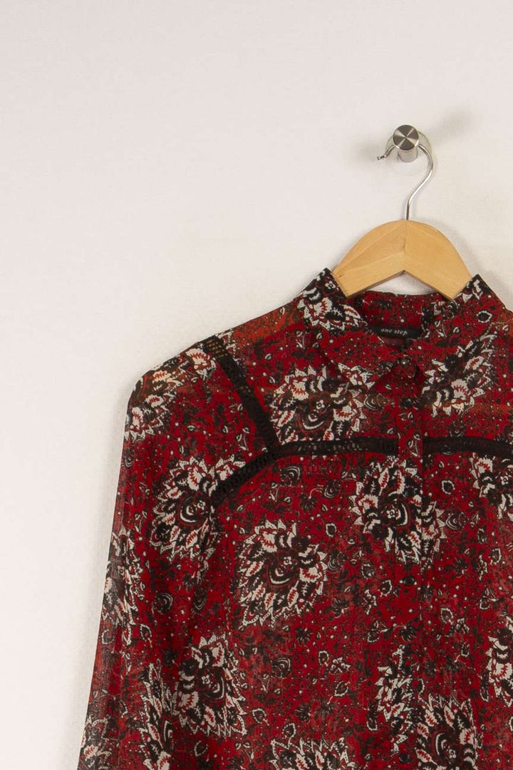 Chemise rouge à motifs - Taille XS/34