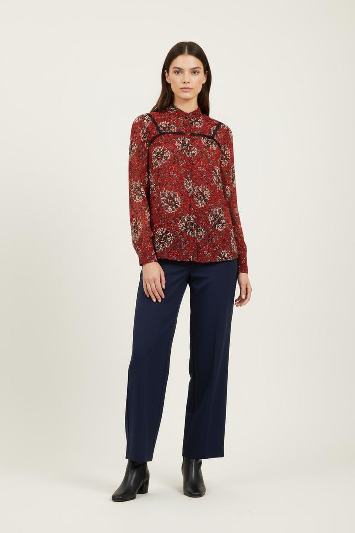 Chemise rouge à motifs - Taille XS/34