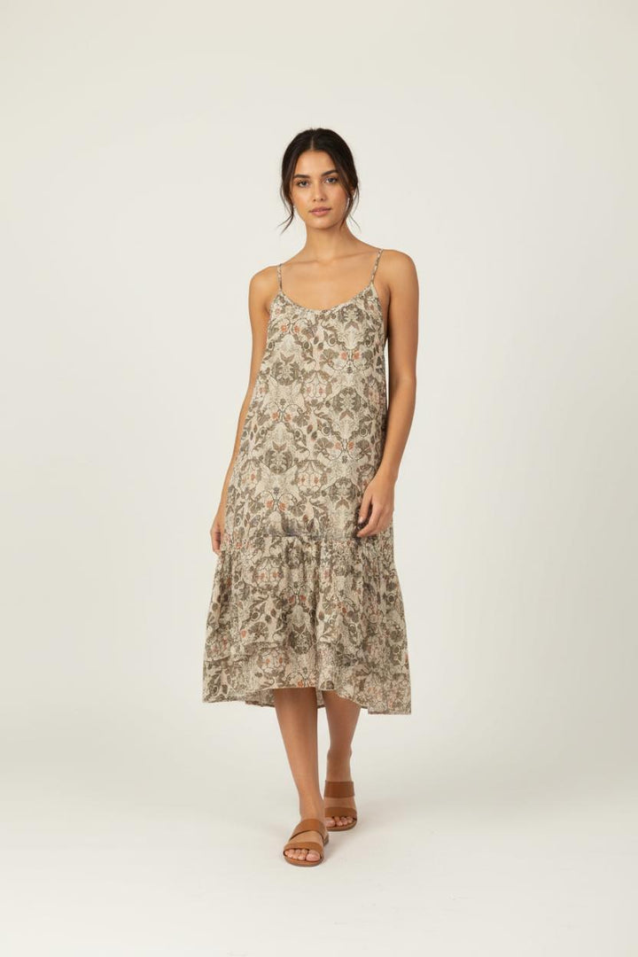 Robe verte à motifs - Taille S/36
