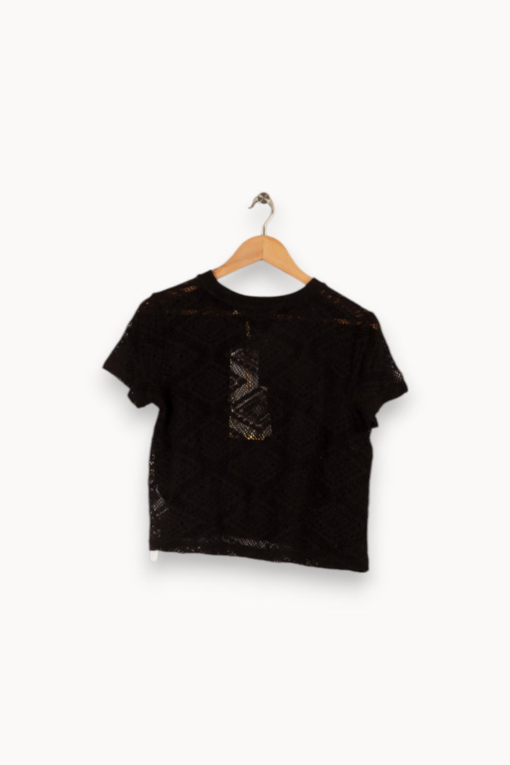 T shirt maille noir de la marque La Fée Maraboutée | PARAD26192 - Vendu par Paradigme - Image 3