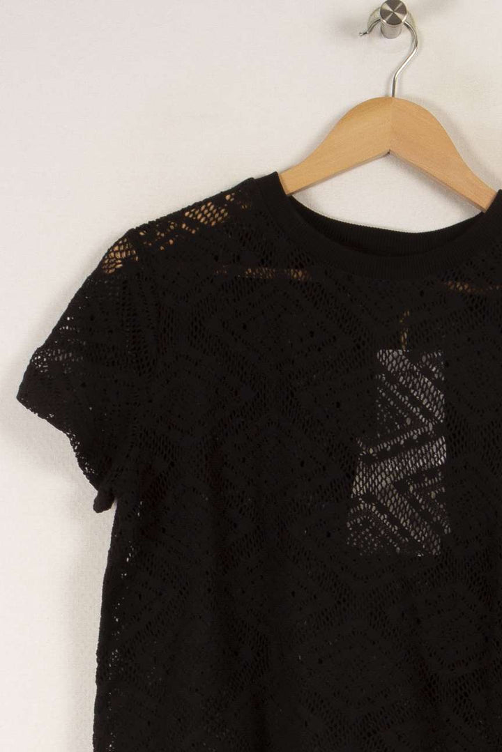 T shirt maille noir de la marque La Fée Maraboutée | PARAD26192 - Vendu par Paradigme - Image 2