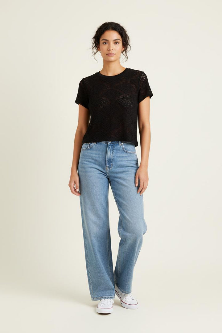 T-shirt maille noir - Taille XS/34