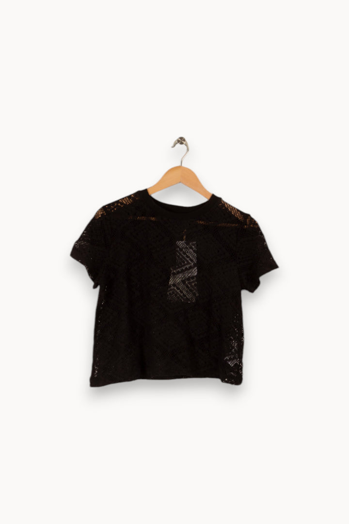 T shirt maille noir de la marque La Fée Maraboutée | PARAD26192 - Vendu par Paradigme - Image 1