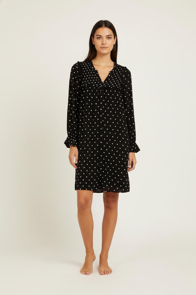 Robe noire à motifs blancs - Taille M/38
