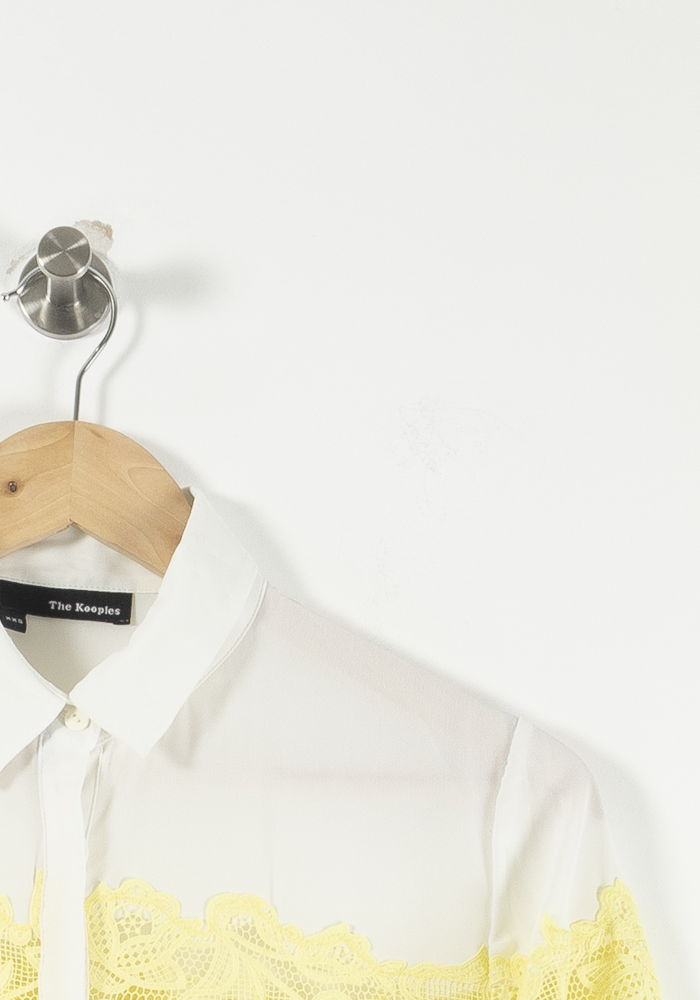 Chemise Blanche et Jaune - Taille XXS/32 de la marque The Kooples | PARAD26253 - Vendu par Paradigme - Image 3