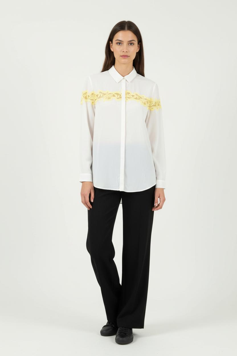 Chemise Blanche et Jaune - Taille XXS/32 de la marque The Kooples | PARAD26253 - Vendu par Paradigme - Image 1