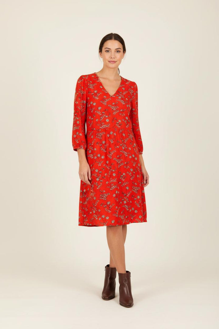 Robe orange à motifs - Taille M/38