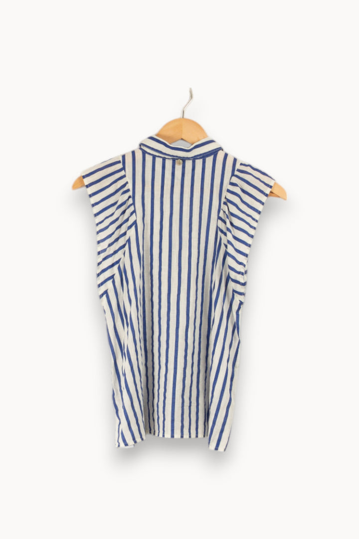 Blouse rayée bleue et blanche - Taille XS/34