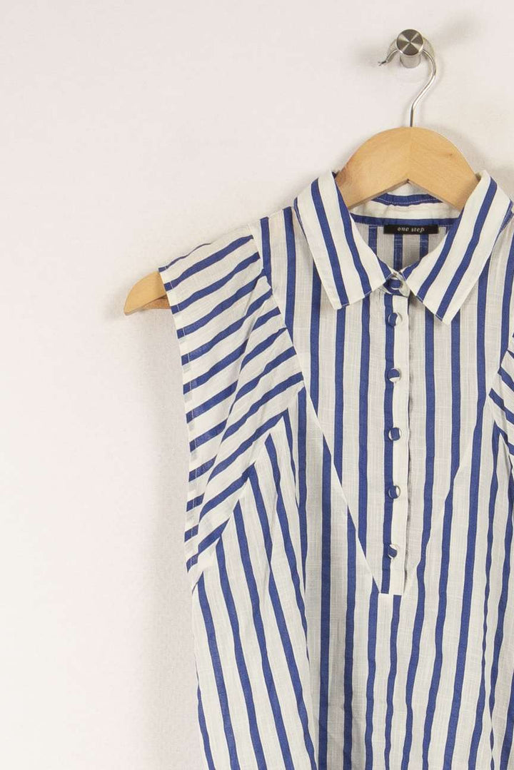 Blouse rayée bleue et blanche - Taille XS/34