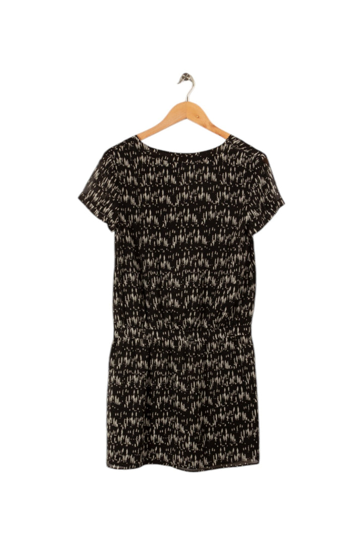 Robe noire à motifs blancs - Taille S/36
