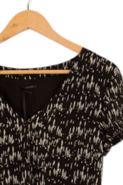 Robe noire à motifs blancs - Taille S/36