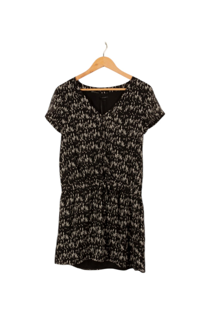 Robe noire à motifs blancs - Taille S/36